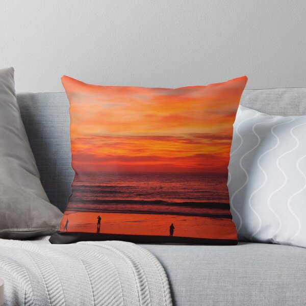 Sunrise and Silhouettes Throw Pillow