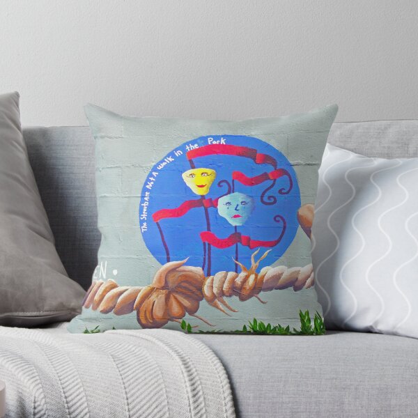 Street Art on the side of a building Throw Pillow