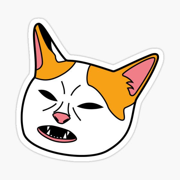 "Cat No Banana Meme Face" Sticker for Sale by TheRedCat Redbubble