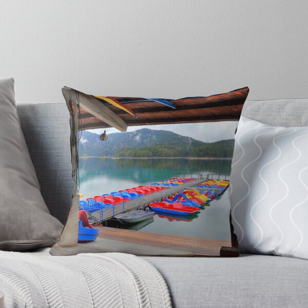 Item preview, Colourful boats at lake Eibsee designed and sold by Daidalos.