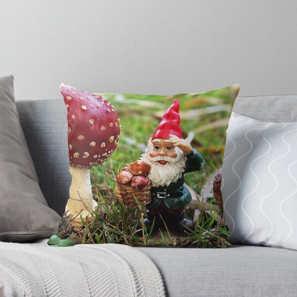 Item preview, Gnome picking 'shrooms - my garden  designed and sold by Bev Pascoe.