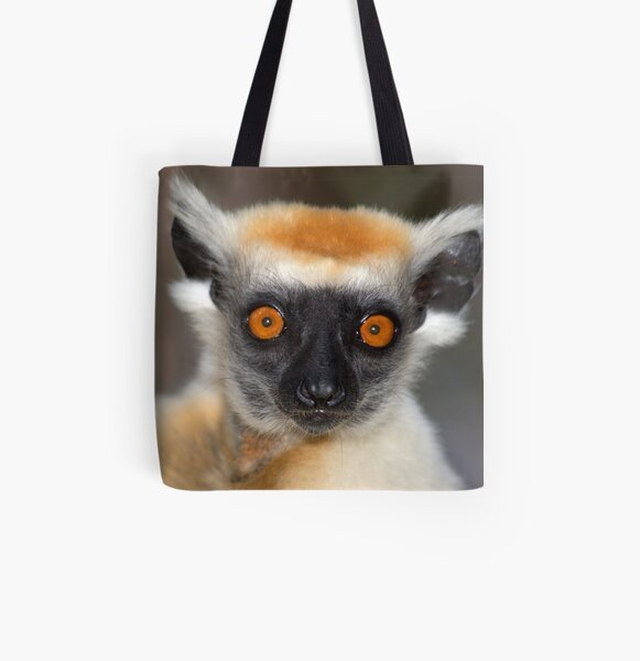 Look into the eyes of the lemur All Over Print Tote Bag