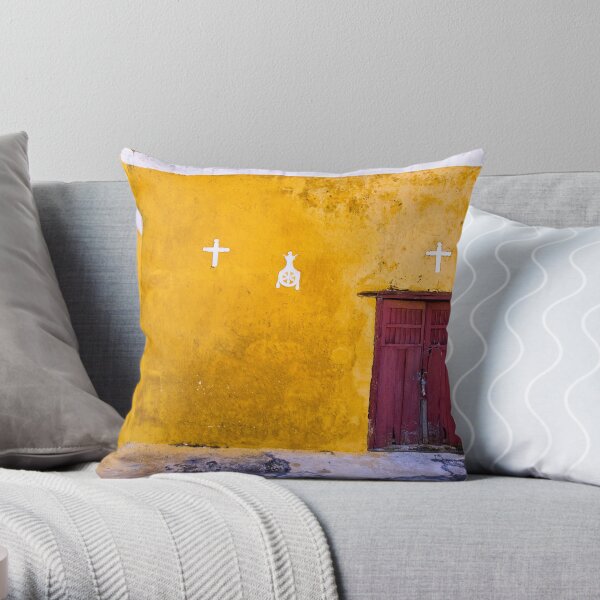 Convent at Izamal Detail Throw Pillow