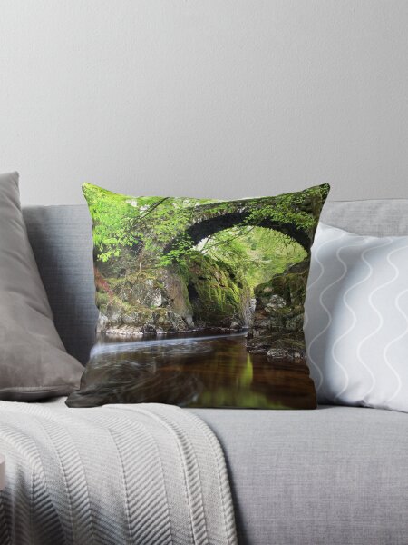Hermitage Bridge Dunkeld Throw Pillow
