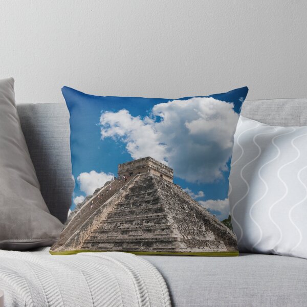 The Pyramid of Kukulkán or El Castillo Throw Pillow