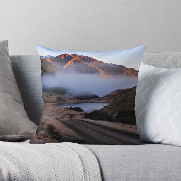 Misty Moke Lake Throw Pillow