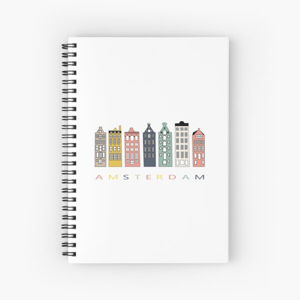 Amsterdam colorful canal houses Spiral Notebook