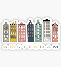 Amsterdam colorful canal houses Sticker