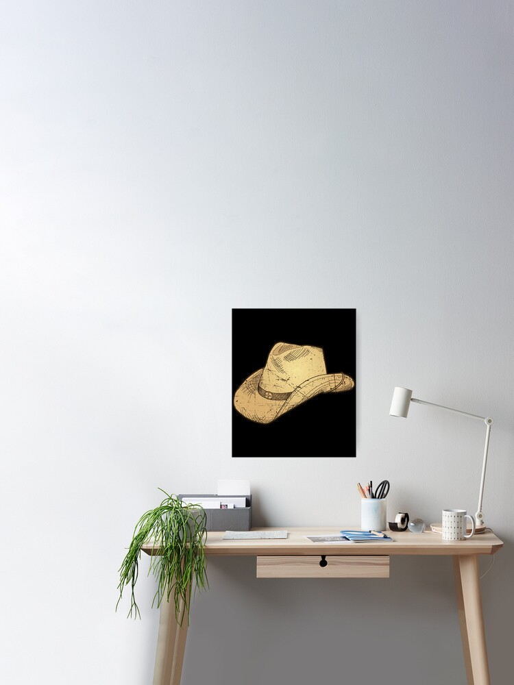 Vintage Retro Western Cowboy Hat Distressed Rodeo - Cowboy Hat - Posters  and Art Prints