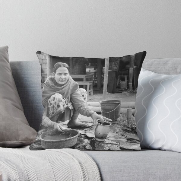 Item preview, Nepalese woman doing the dishes designed and sold by LeeLeeIngram.