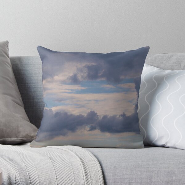 Window to the sky , clouds via Mt. Barney Throw Pillow