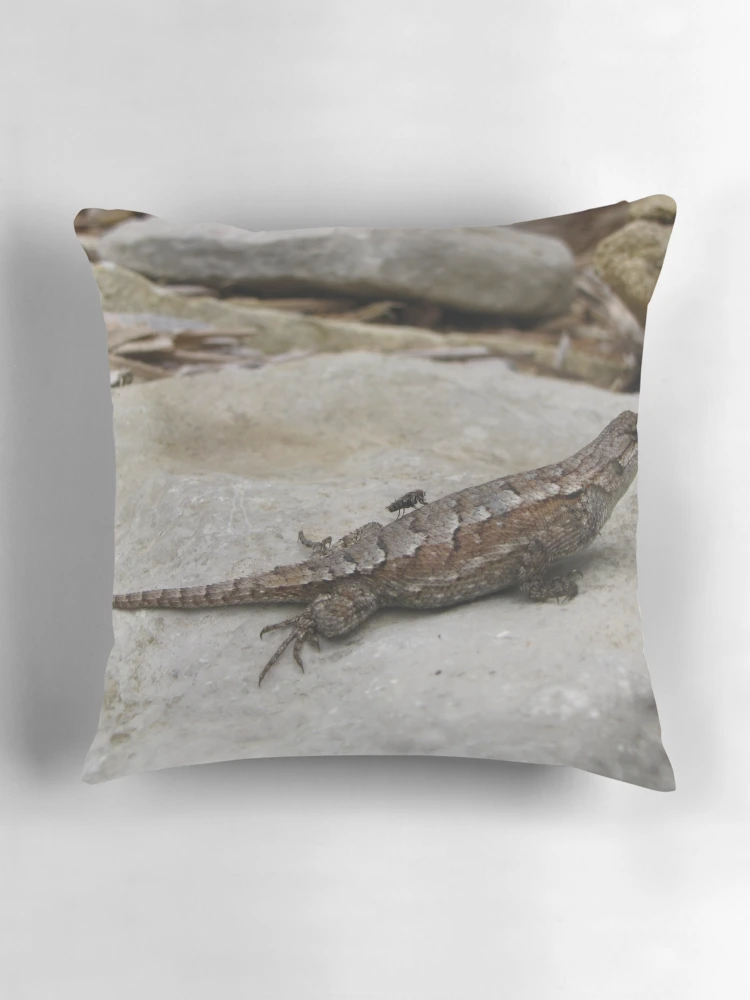 Aperçu 3 sur 4. Coussin avec l'œuvre Lizard Free Ride créée et vendue par JAX1PIX.
