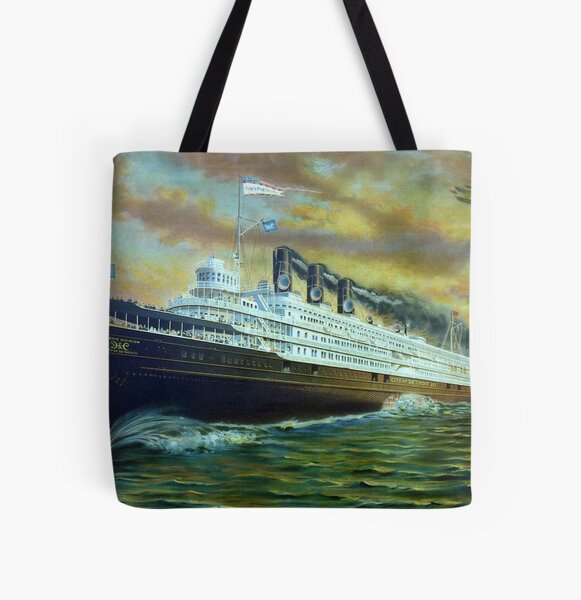 D&C Sidewheel Steamer, City of Detroit III All Over Print Tote Bag