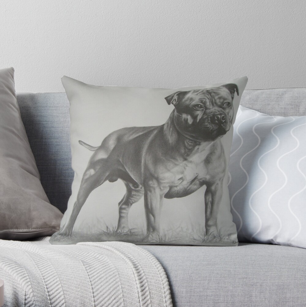 english bull terrier pillow