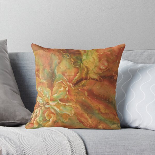 Walter Investigates a New Flower Throw Pillow
