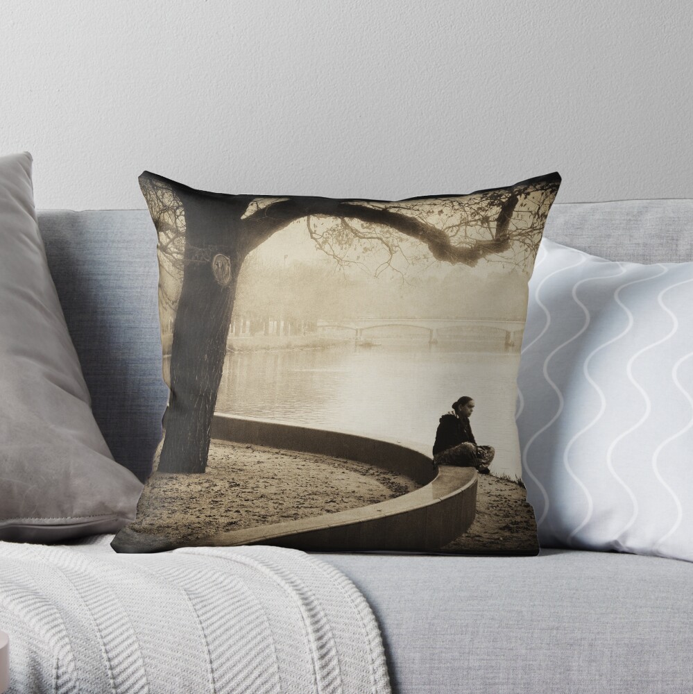 With the River Throw Pillow