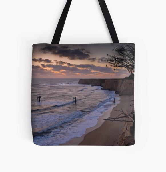 Last Light over Cypress Cliffs All Over Print Tote Bag