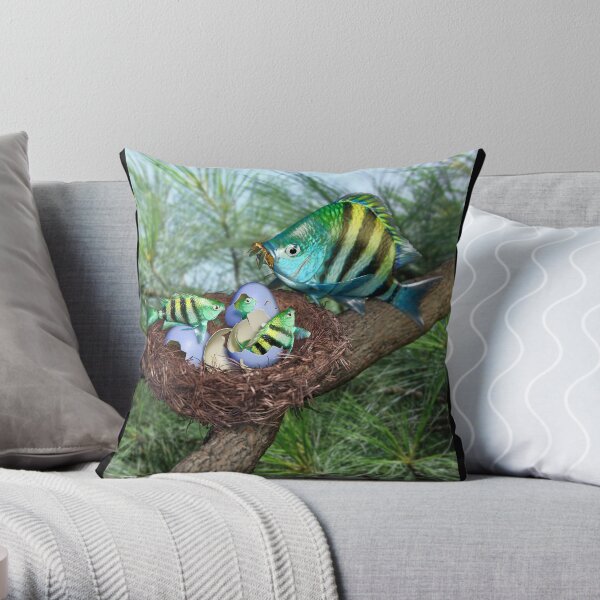 Ocean Invasion #3: First Breakfast Throw Pillow
