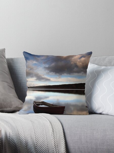 Boat in the Griffin Forest Throw Pillow