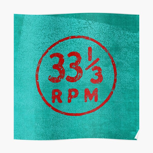 33 1/3 rpm vinyl record icon Poster