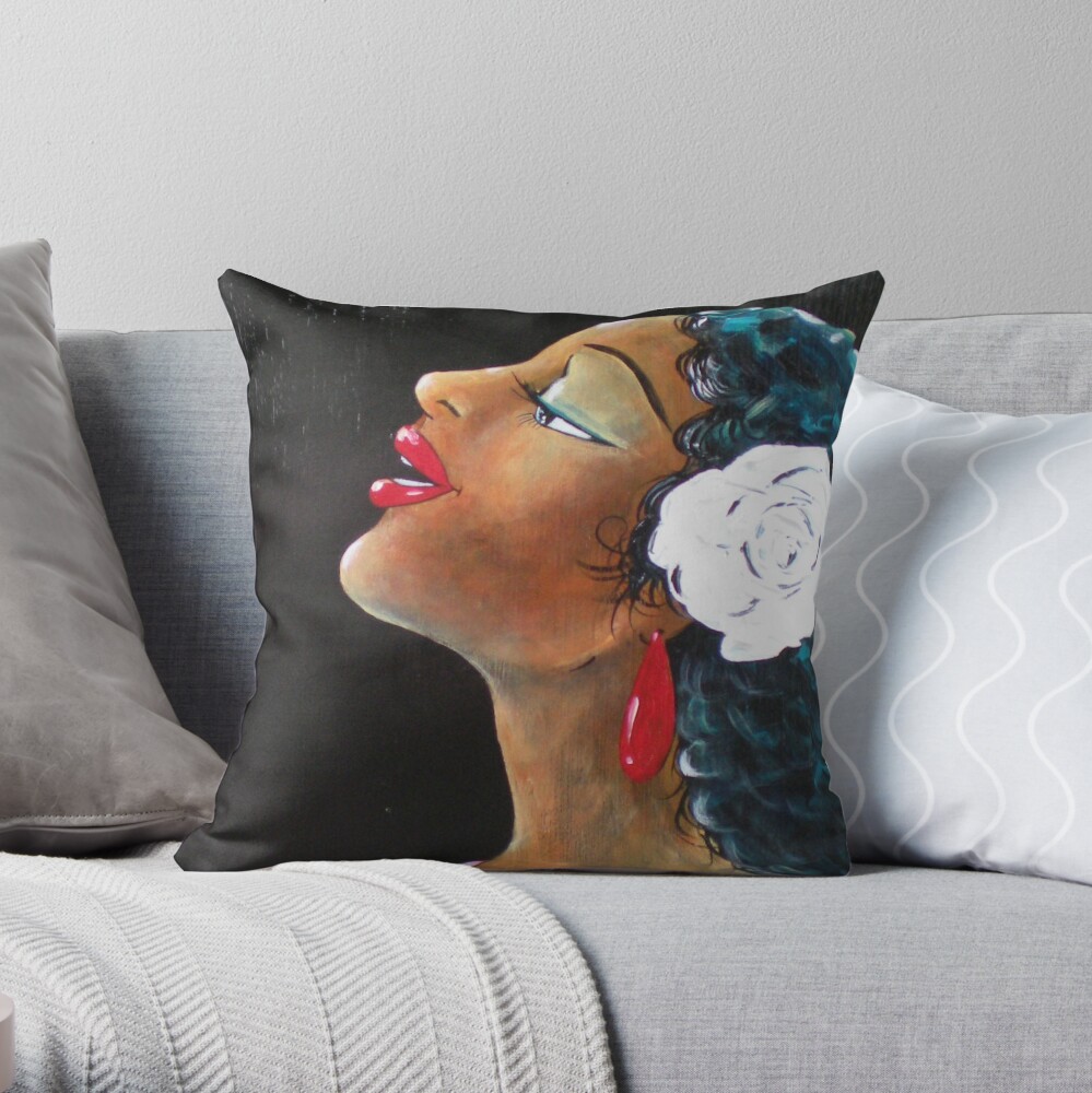 Lady Song Throw Pillow
