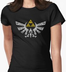 Zelda - Hyrule Gekritzel Tailliertes T-Shirt für Frauen