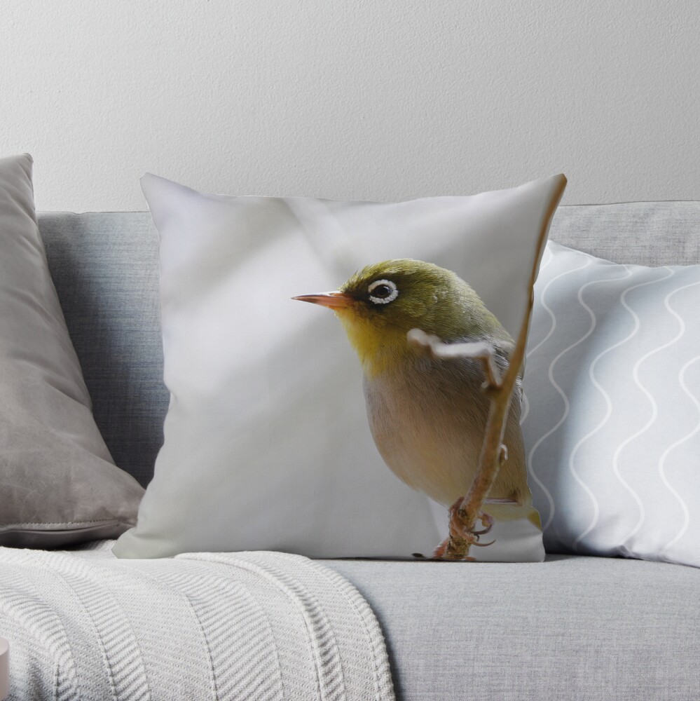 Silvereye Throw Pillow