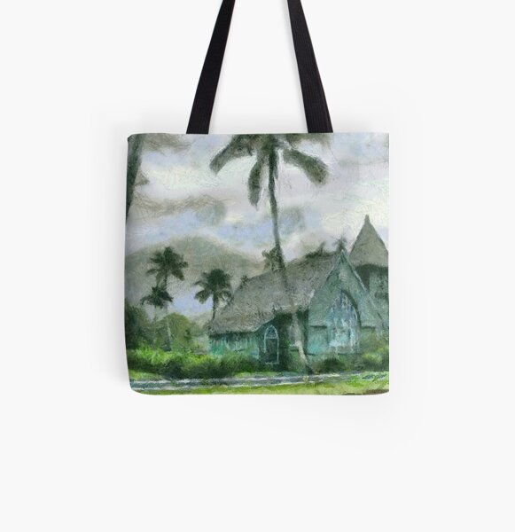 Hanalei Church, Kauai All Over Print Tote Bag