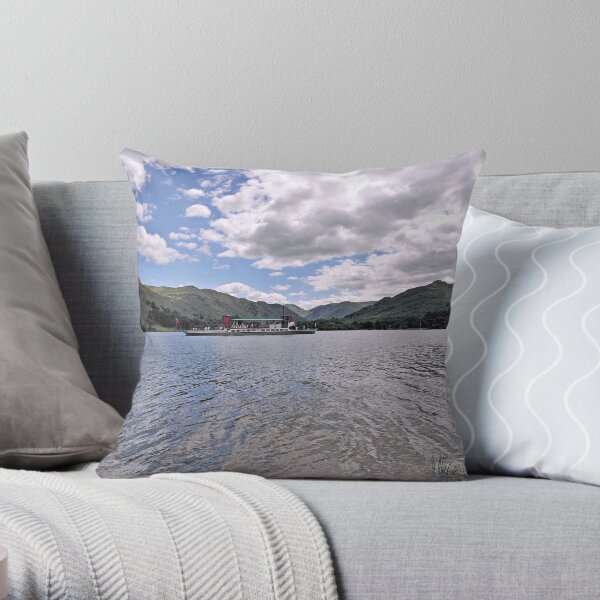 Lake Ullswater and Paddle Steamer 0001 Throw Pillow