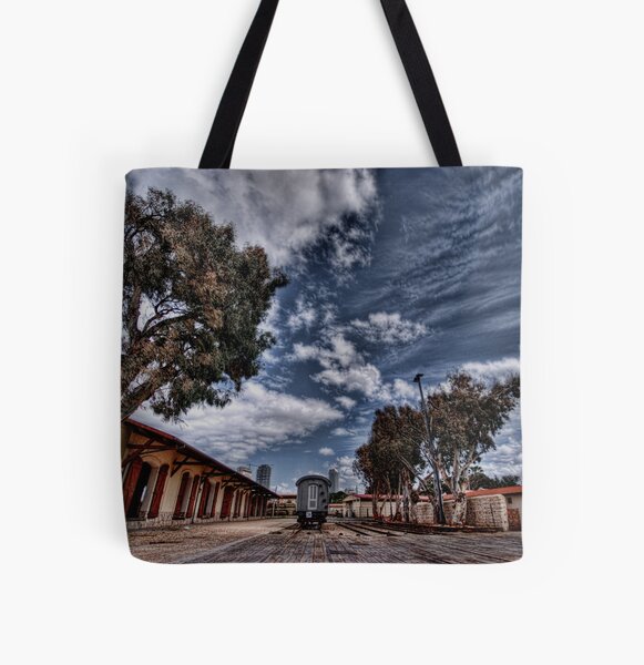 Tel Aviv, The Old Railway Station: the wagon between All Over Print Tote Bag