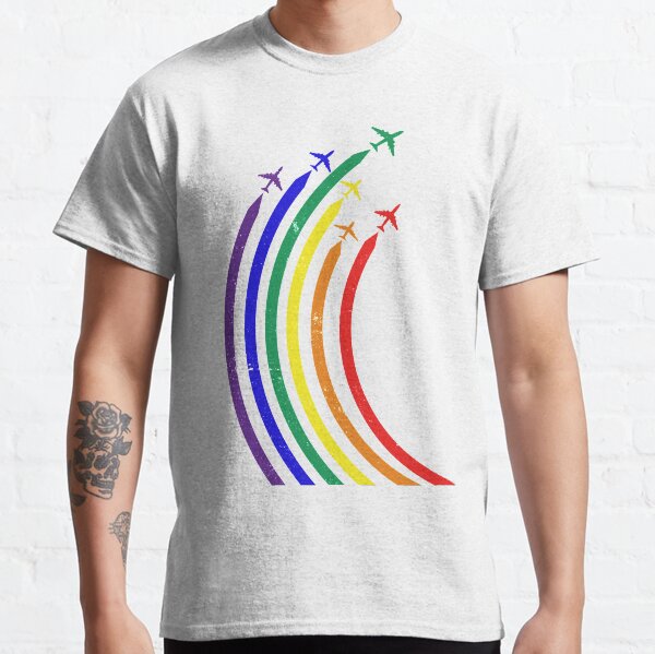 Airplanes Rainbow Shirt LGBT Lesbian Gay Pride T-Shirts Classic T-Shirt