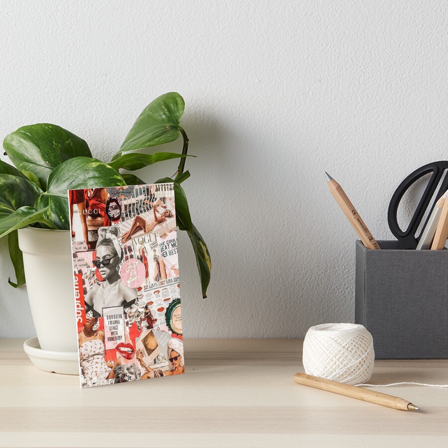 red retro collage Art Board Print
