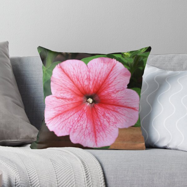 Pink Flower Throw Pillow