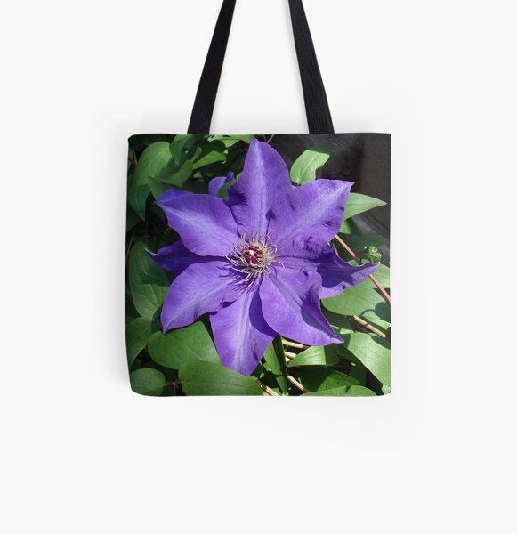 purple star with stripe All Over Print Tote Bag