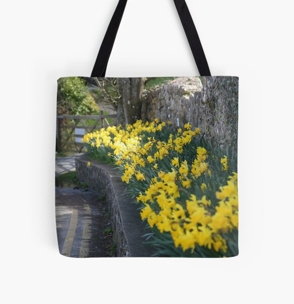 lane of daffodils All Over Print Tote Bag