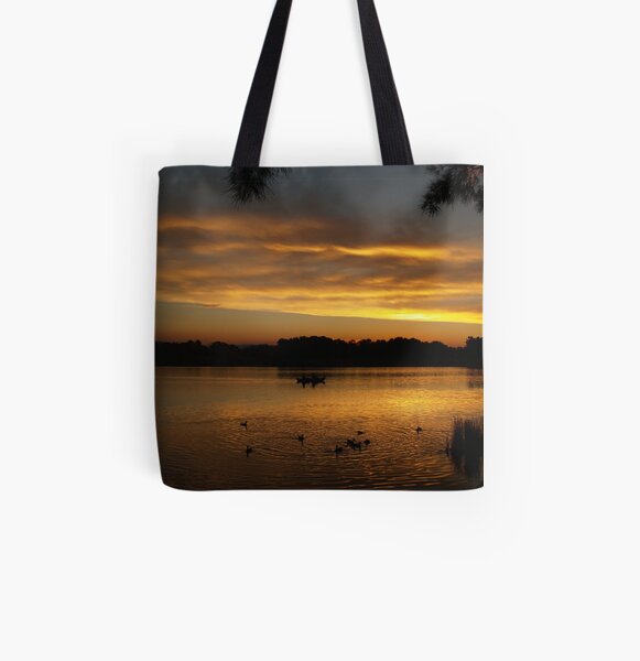 End Of Day On Lake Ginninderra - Canberra All Over Print Tote Bag
