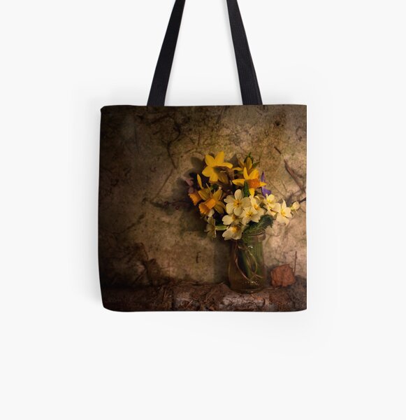Spring Flowers All Over Print Tote Bag