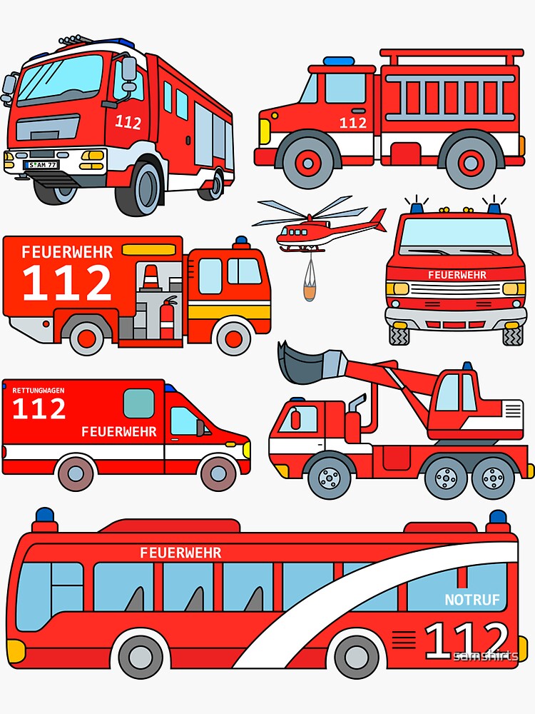 Fire Department Germany Stickers Redbubble - fire department rescue 911 roblox