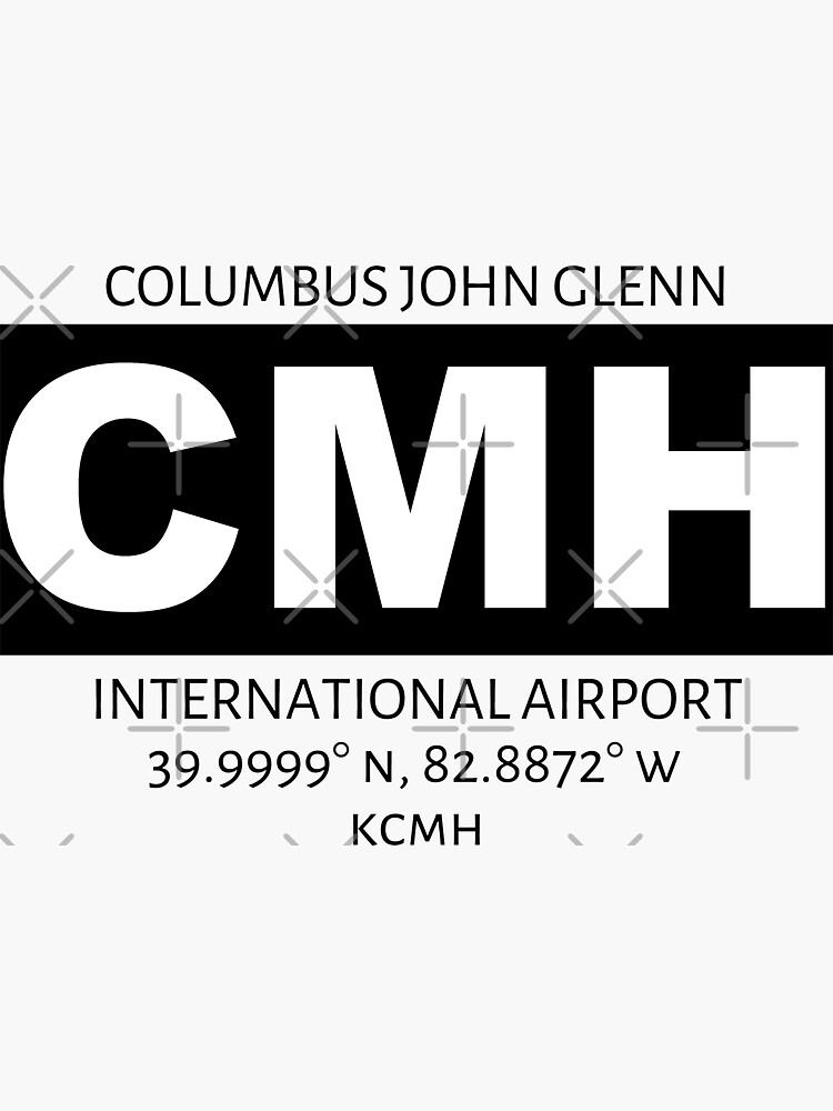 Thumbnail 3 of 3, Sticker, Columbus John Glenn International Airport CMH designed and sold by AvGeekCentral.