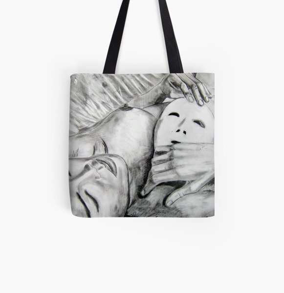 Mask - Drawn All Over Print Tote Bag