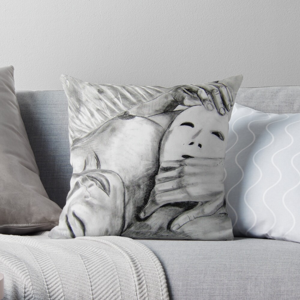 Mask - Drawn Throw Pillow