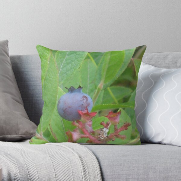 One Wild Wisconsin Blueberry Throw Pillow