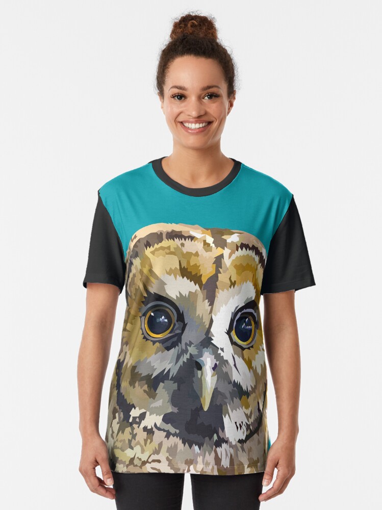 Alternate view of Sparkly eyed Owl Graphic T-Shirt