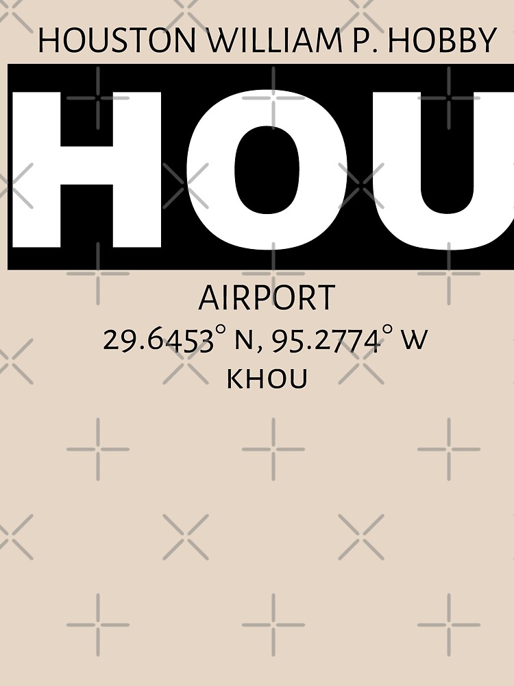 Thumbnail 7 of 7, Classic T-Shirt, Houston William P Hobby Airport HOU designed and sold by AvGeekCentral.