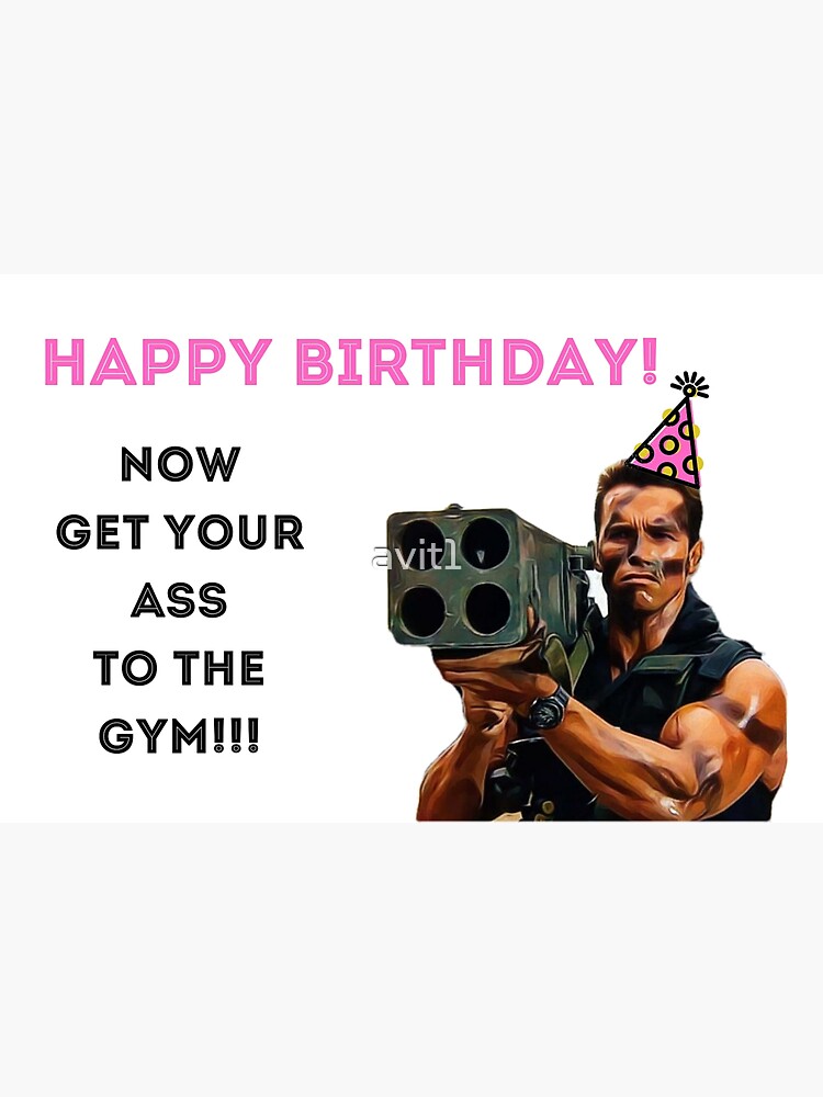 “Arnold Schwarzenegger Birthday, Funny Gym greeting cards, stickers