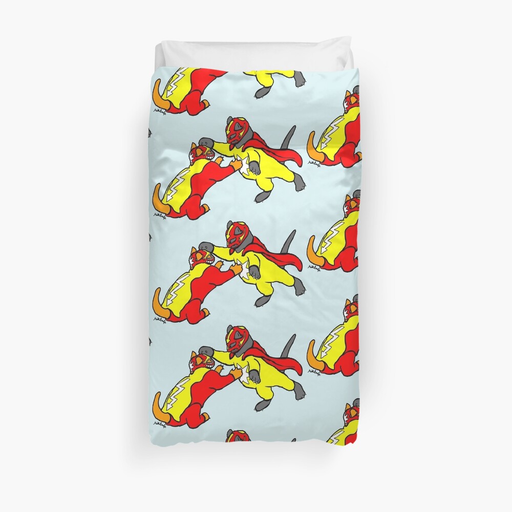 wrestle cats Duvet Cover