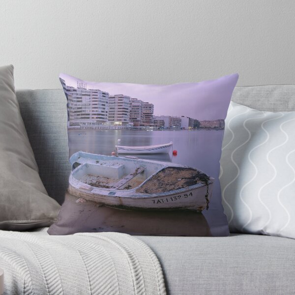 shipwreck beach Throw Pillow