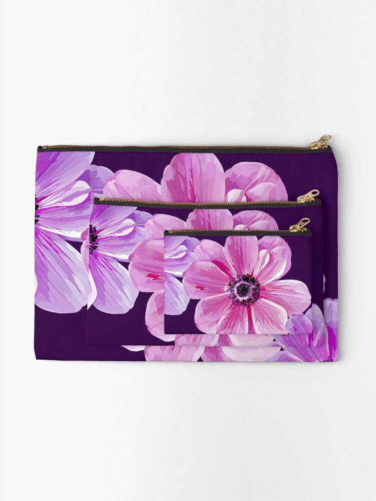 Alternate view of Pink Flower Power Zipper Pouch