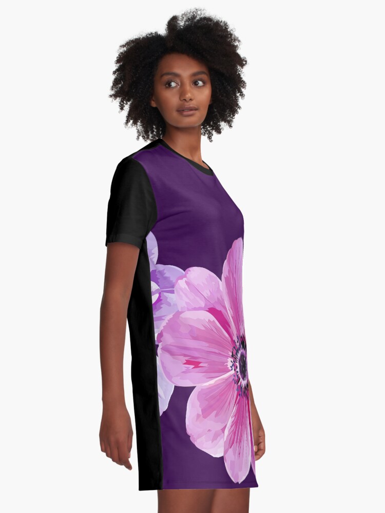Alternate view of Pink Flower Power Graphic T-Shirt Dress
