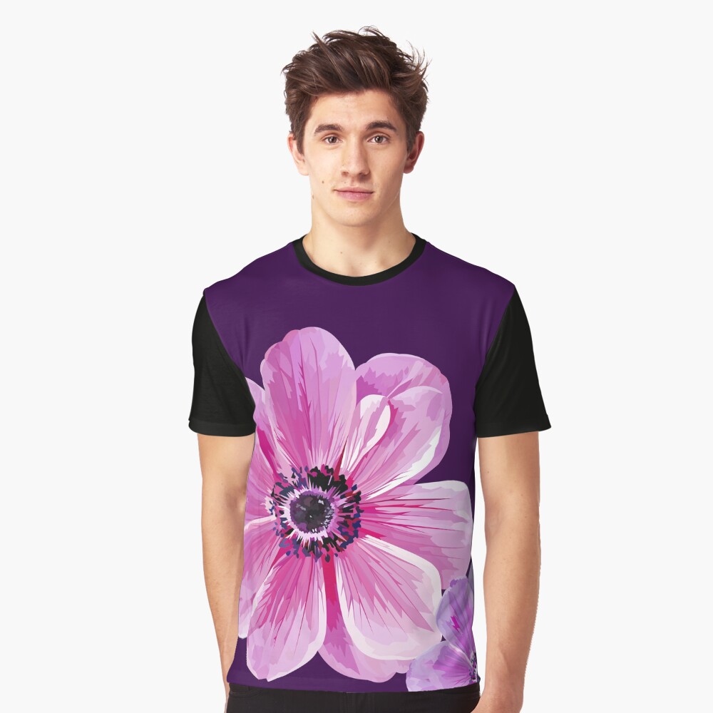 Pink Flower Power Graphic T-Shirt